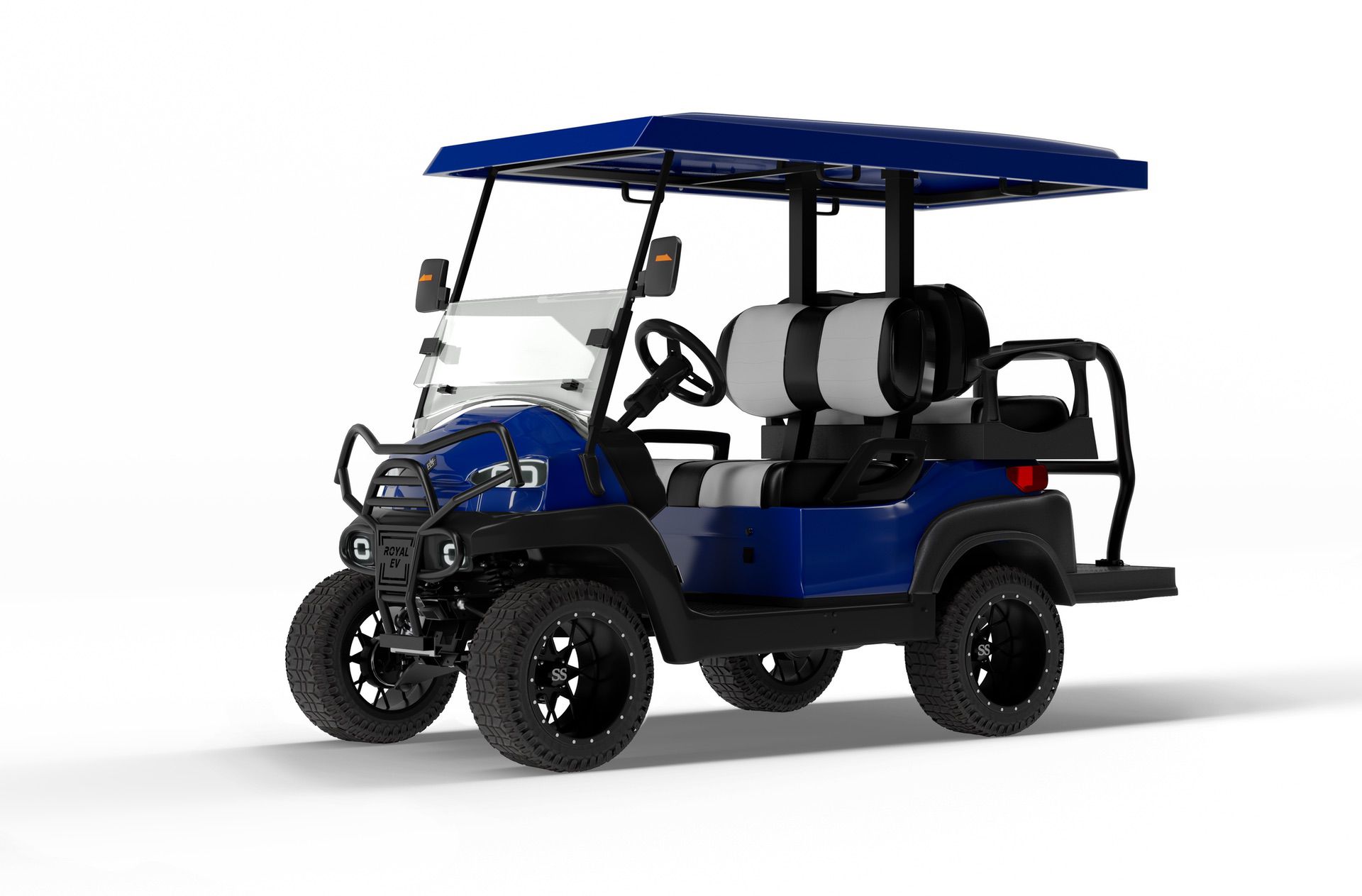 Royal C4L Golf Cart Blue Side View
